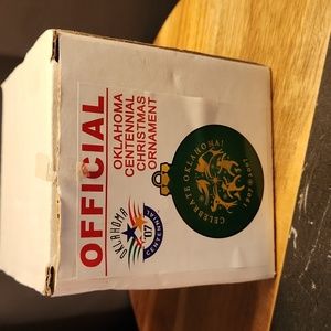 Oklahoma Centennial Green Christmas Ornament '07